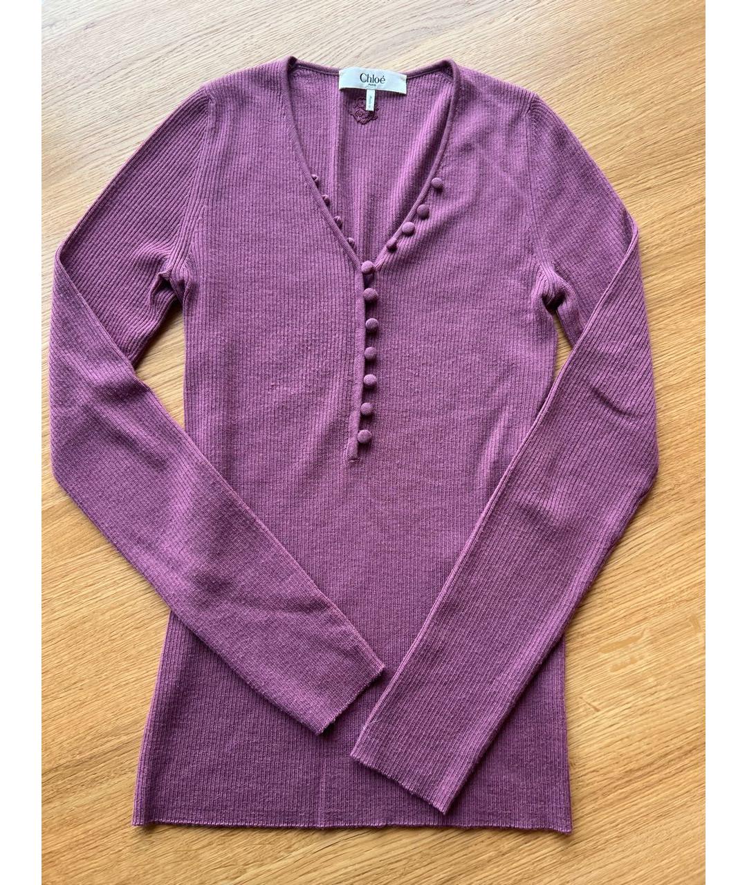 CHLOE Коралловый шерстяной джемпер / свитер, фото 6