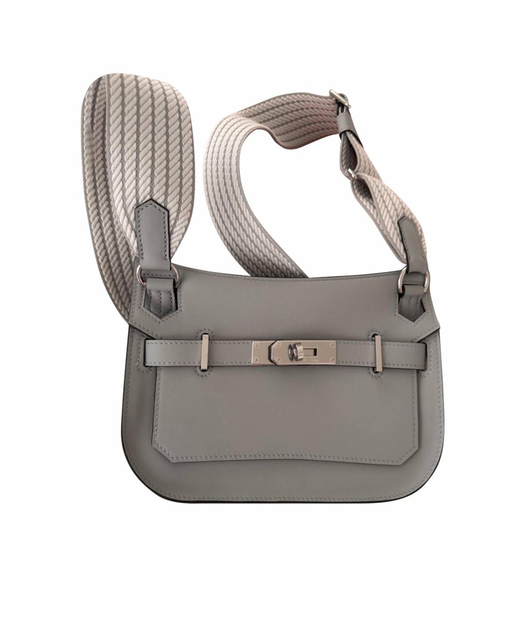 HERMES Серая кожаная сумка через плечо, фото 1
