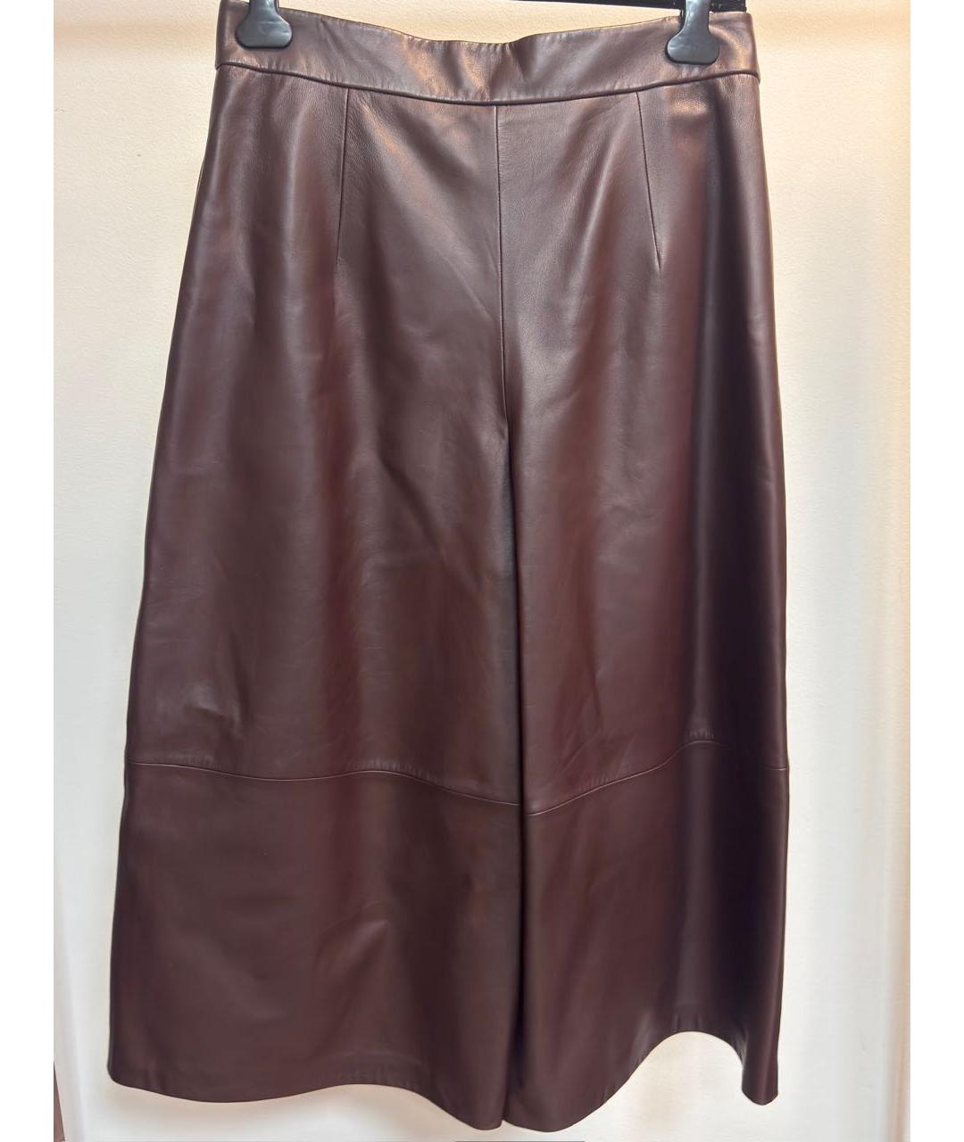 ESCADA Коричневые кожаные брюки широкие, фото 2