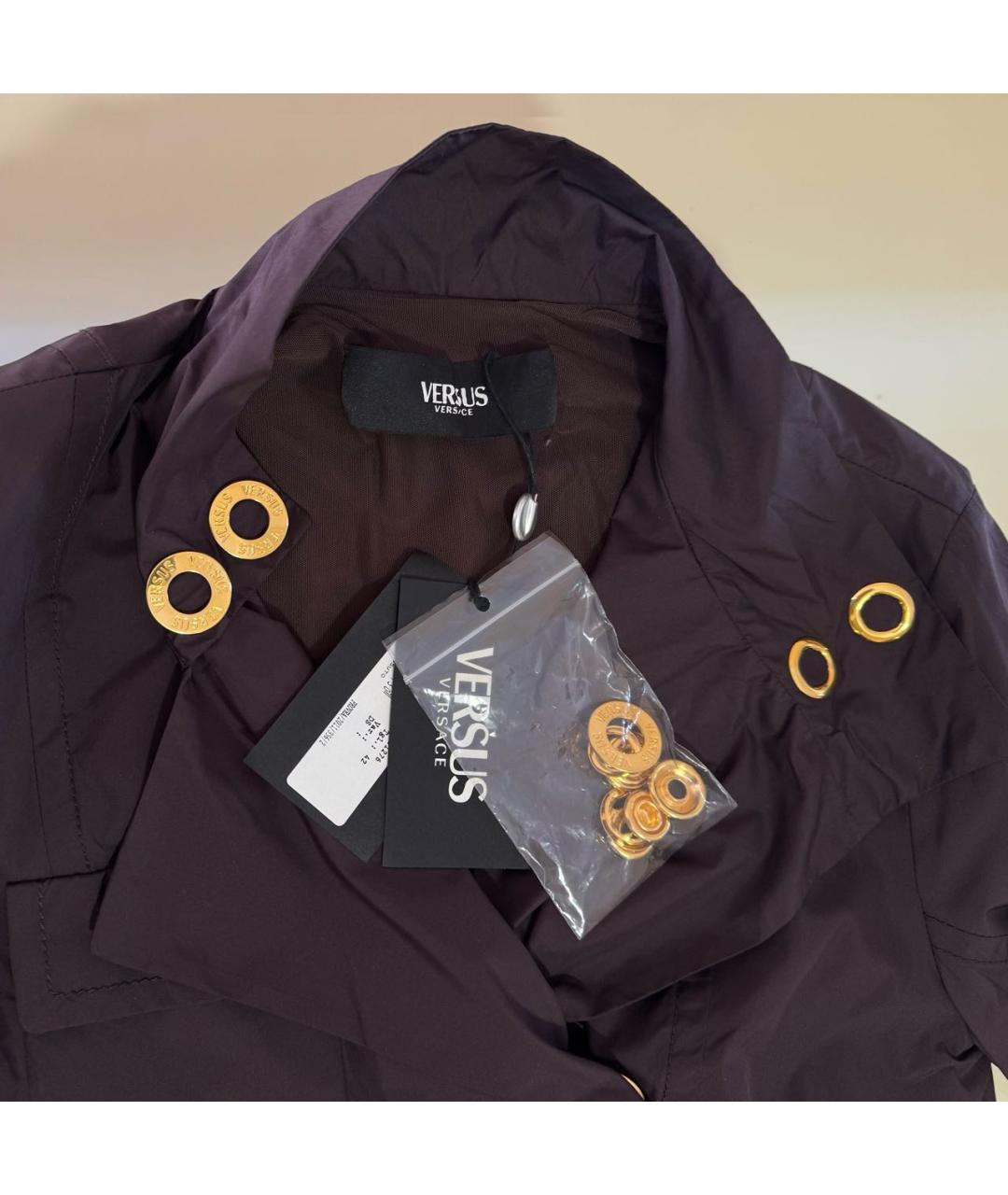 VERSUS VERSACE Бордовый полиамидовый тренч/плащ, фото 6