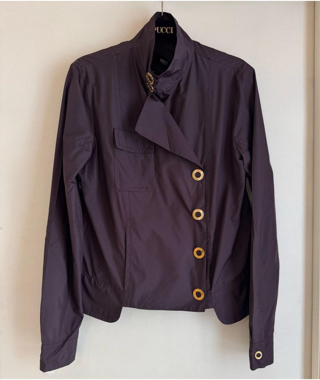 VERSUS VERSACE Бордовый полиамидовый тренч/плащ, фото 9