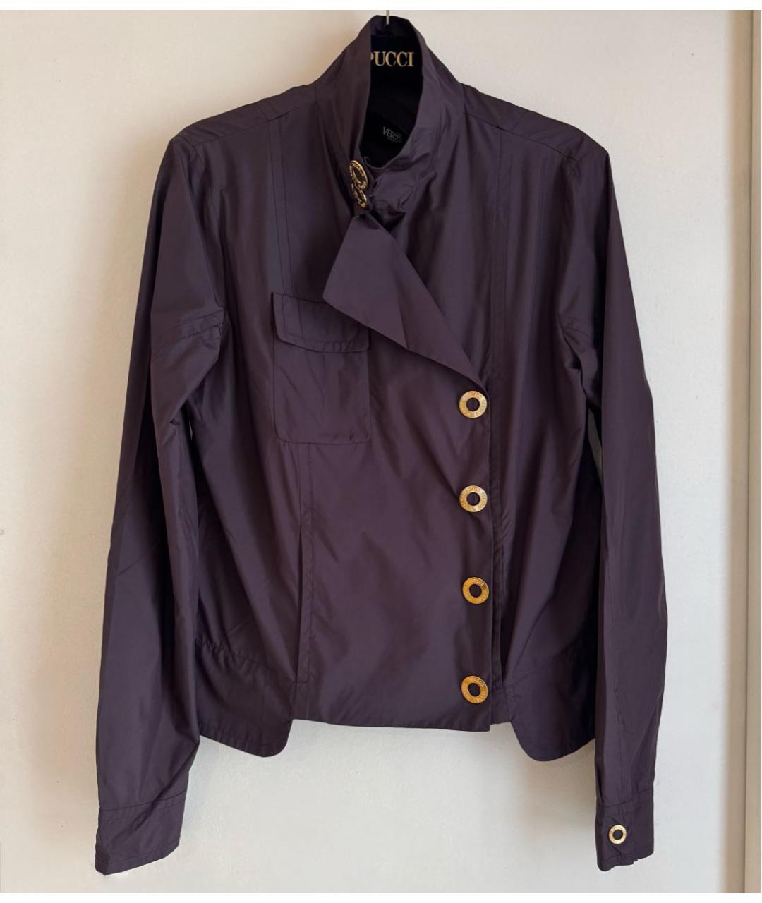 VERSUS VERSACE Бордовый полиамидовый тренч/плащ, фото 5