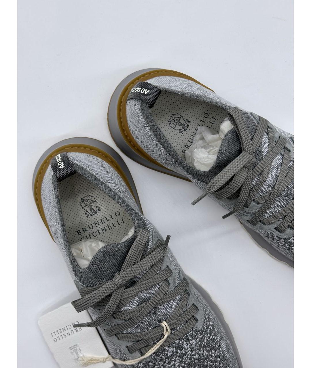 BRUNELLO CUCINELLI Серые низкие кроссовки / кеды, фото 3