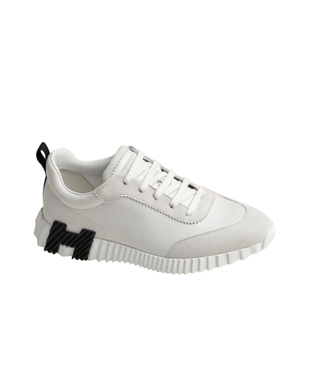 HERMES Белые текстильные кроссовки, фото 1