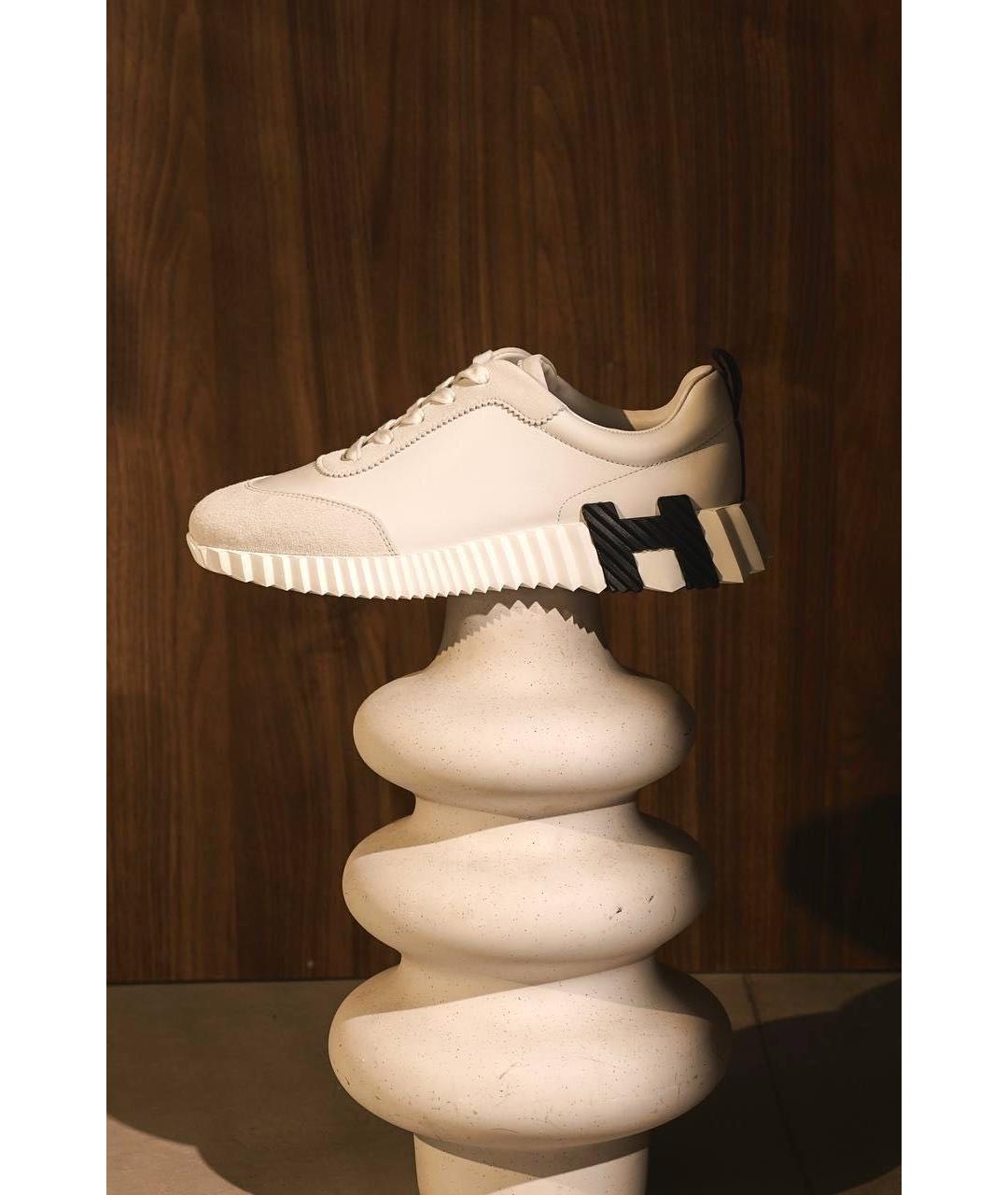 HERMES Белые текстильные кроссовки, фото 2