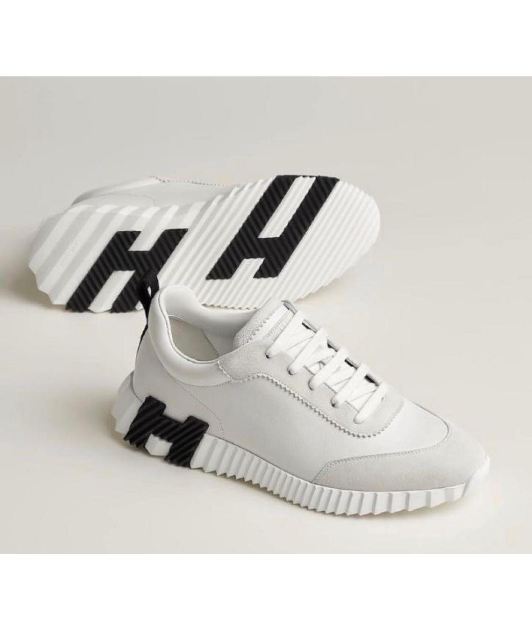 HERMES Белые текстильные кроссовки, фото 5