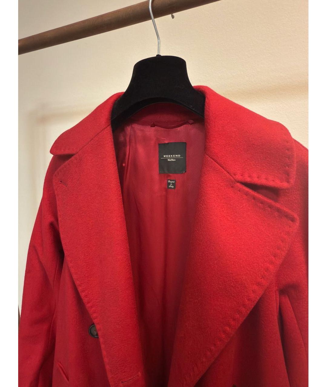 WEEKEND MAX MARA Красное шерстяное пальто, фото 3