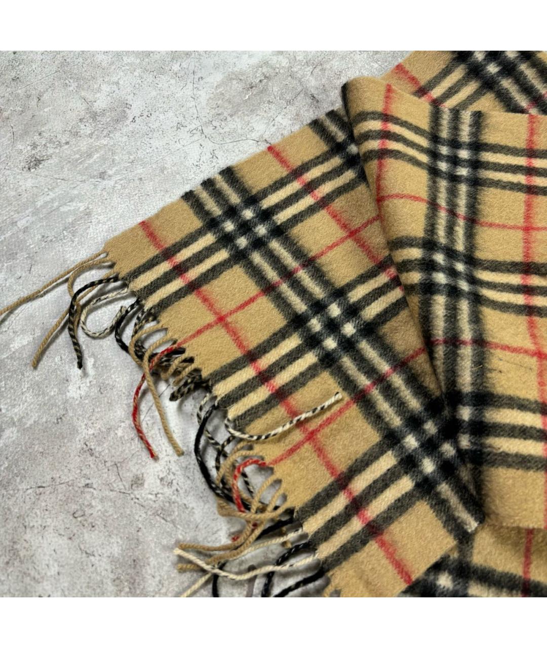 BURBERRY Горчичный кашемировый шарф, фото 5