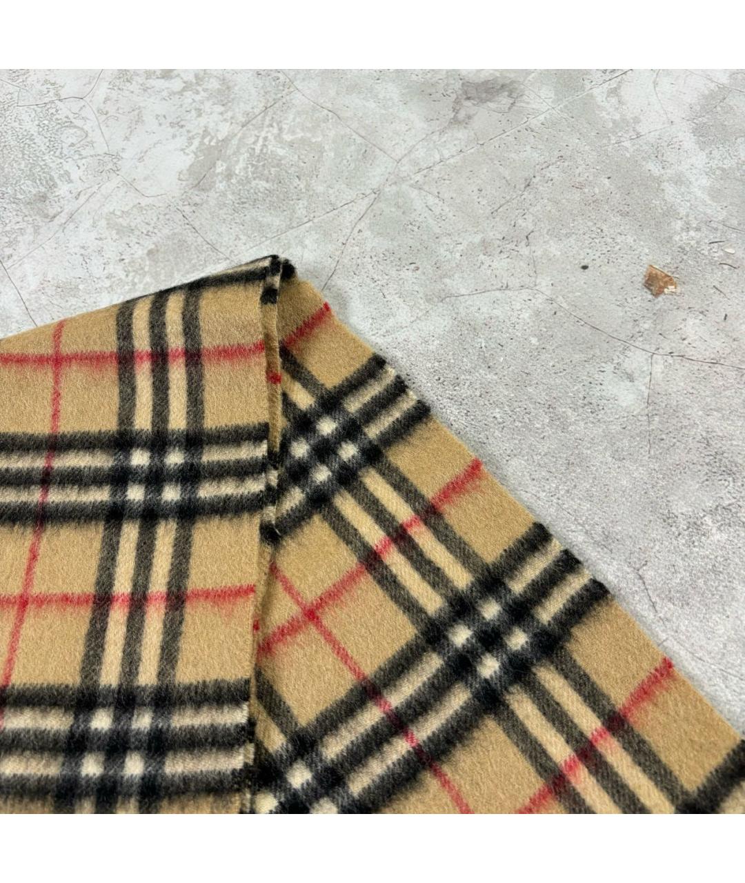 BURBERRY Горчичный кашемировый шарф, фото 4
