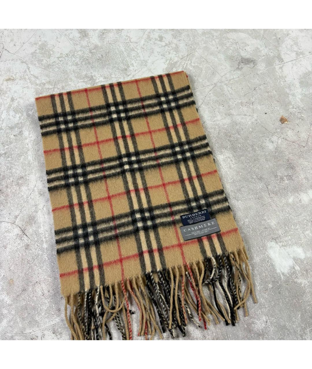 BURBERRY Горчичный кашемировый шарф, фото 2