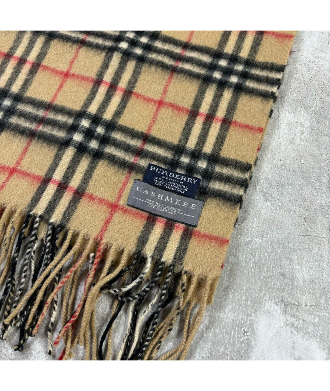 BURBERRY Горчичный кашемировый шарф, фото 3