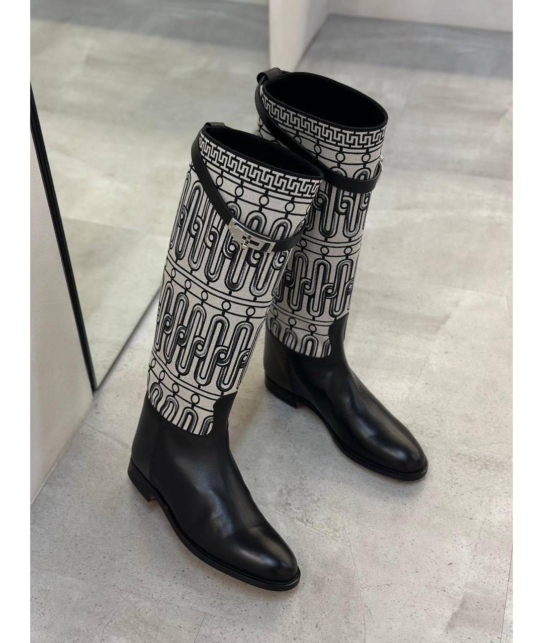 HERMES Серые кожаные сапоги, фото 4