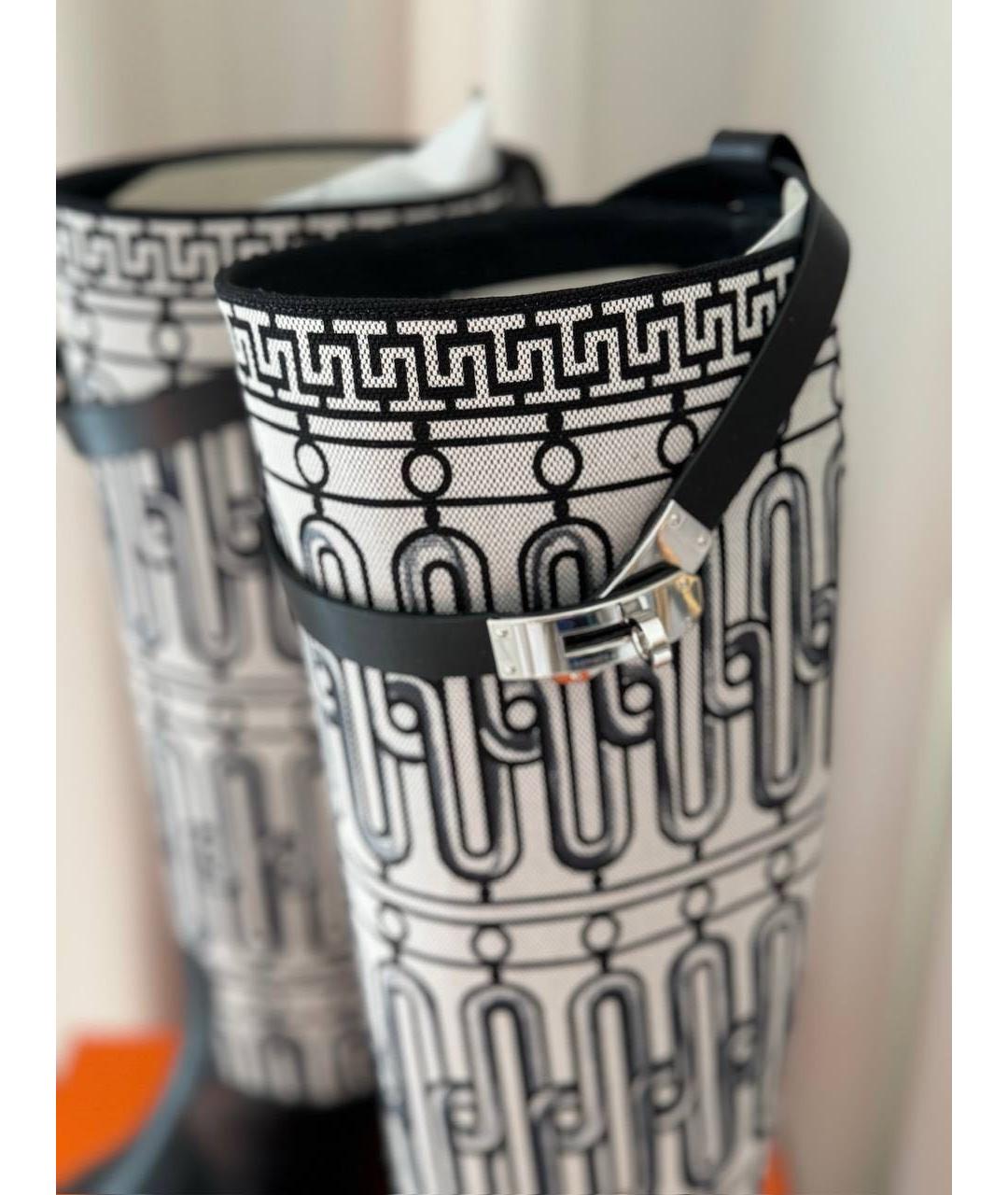 HERMES Серые кожаные сапоги, фото 3