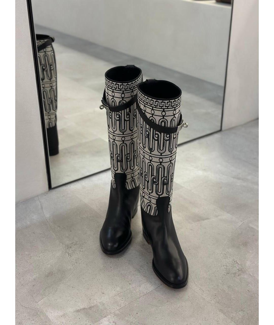 HERMES Серые кожаные сапоги, фото 2