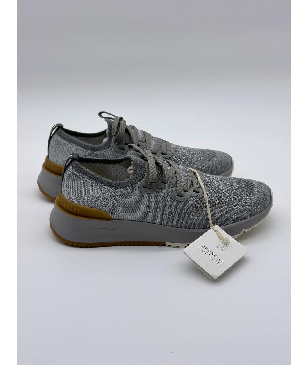 BRUNELLO CUCINELLI Серые низкие кроссовки / кеды, фото 5