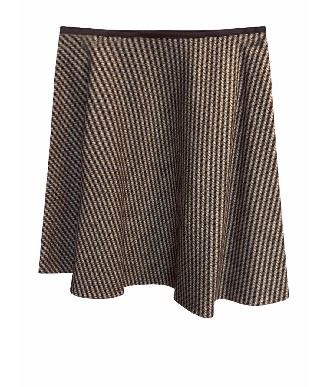 PRADA Бежевая шерстяная юбка миди, фото 1