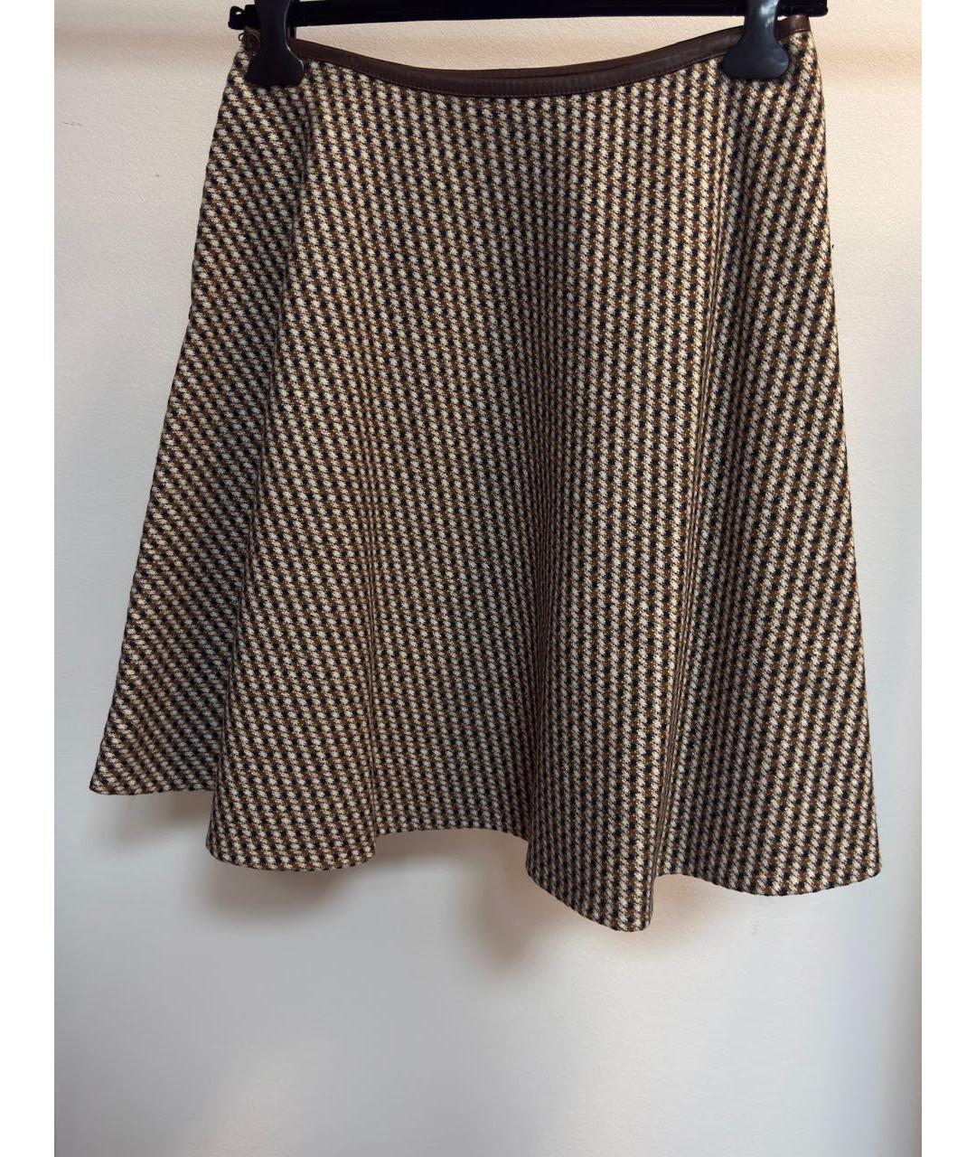 PRADA Бежевая шерстяная юбка миди, фото 3