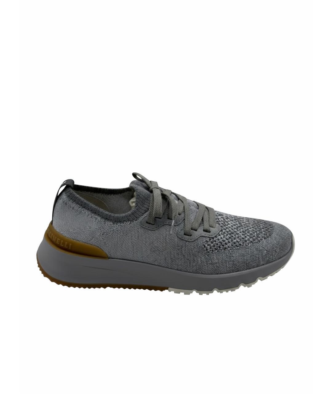 BRUNELLO CUCINELLI Серые низкие кроссовки / кеды, фото 1