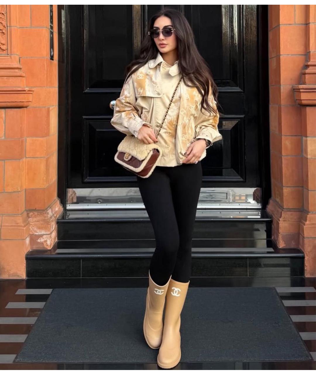 CHANEL Золотые резиновые сапоги, фото 3