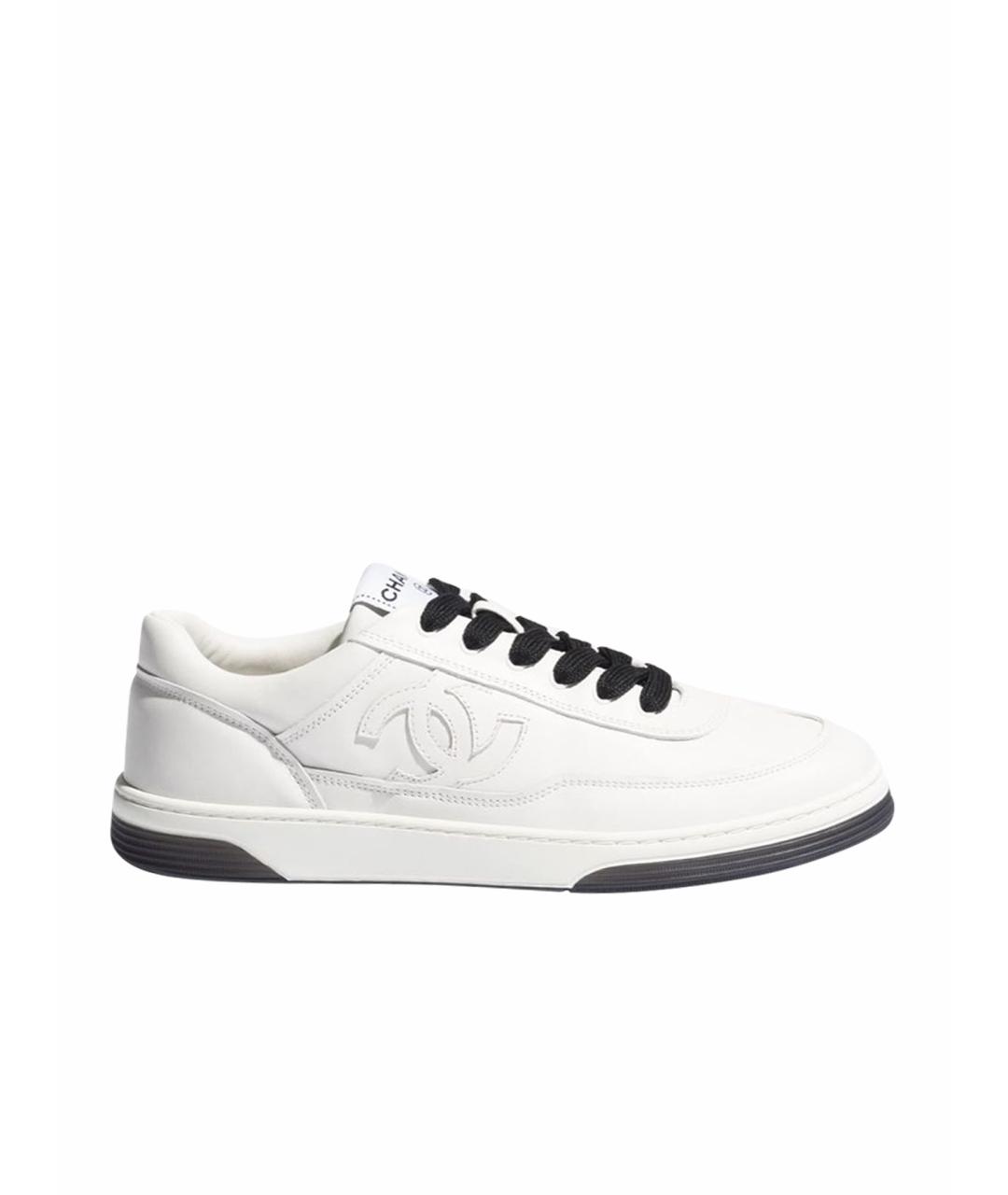 CHANEL Белые кожаные кеды, фото 1