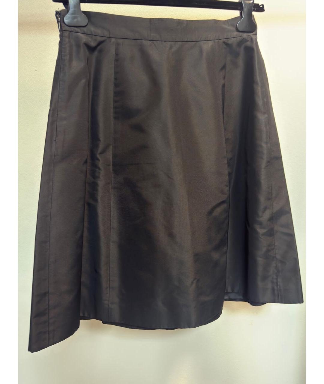 PRADA Черная атласная юбка миди, фото 3