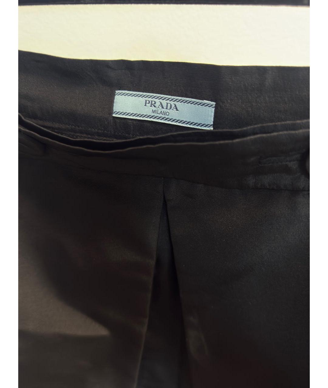 PRADA Черная атласная юбка миди, фото 2