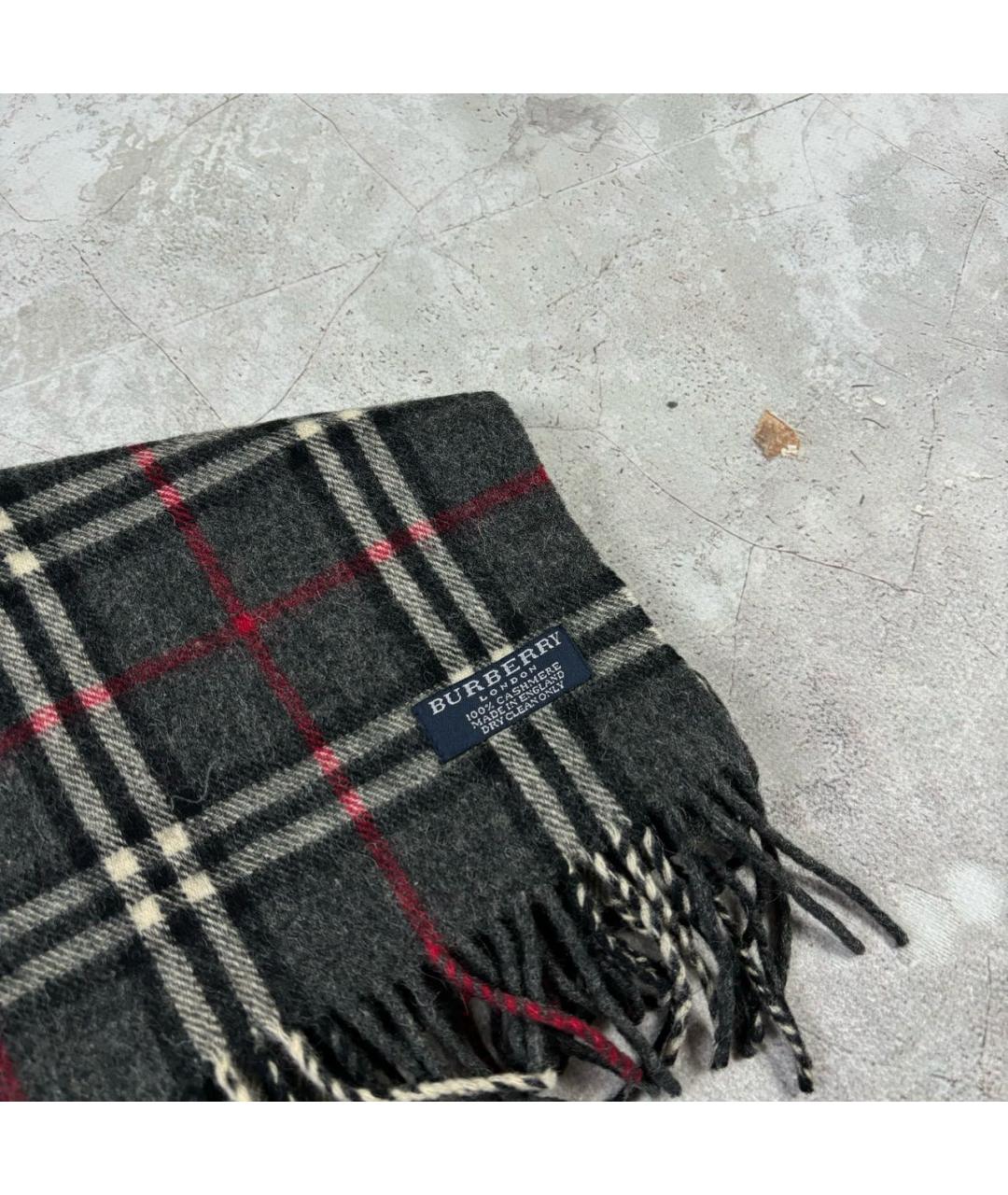 BURBERRY Серый кашемировый шарф, фото 2