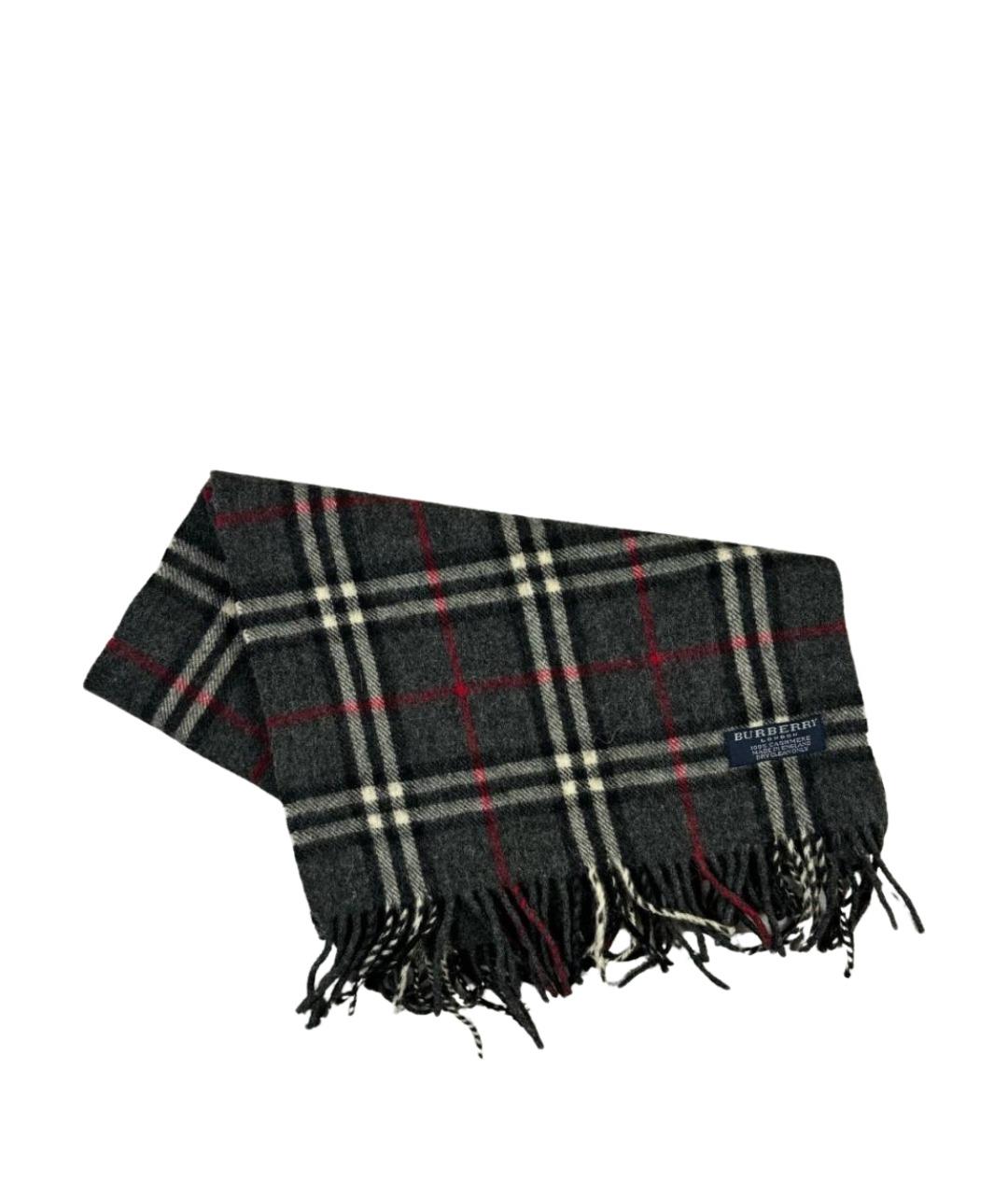 BURBERRY Серый кашемировый шарф, фото 1