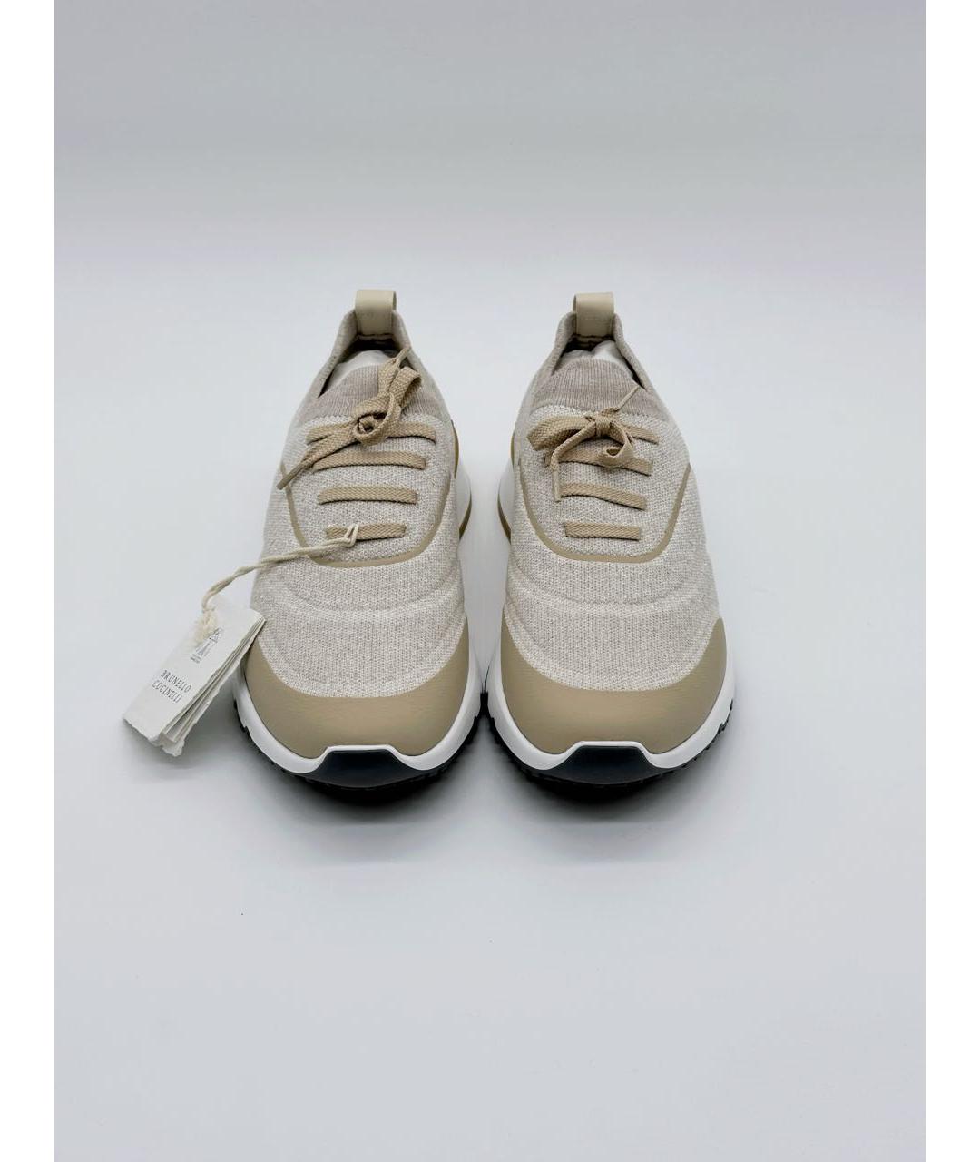 BRUNELLO CUCINELLI Бежевые низкие кроссовки / кеды, фото 2