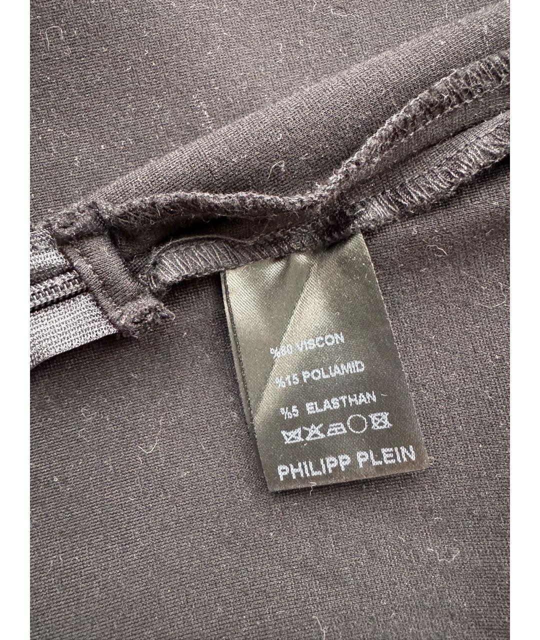 PHILIPP PLEIN Черное вискозное вечернее платье, фото 5