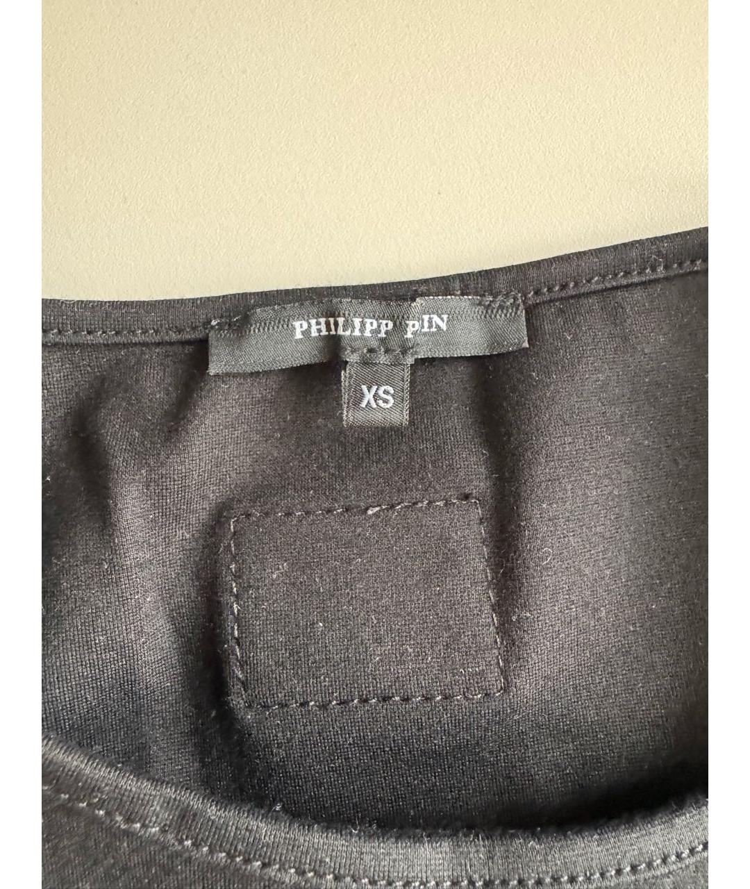 PHILIPP PLEIN Черное вискозное вечернее платье, фото 6