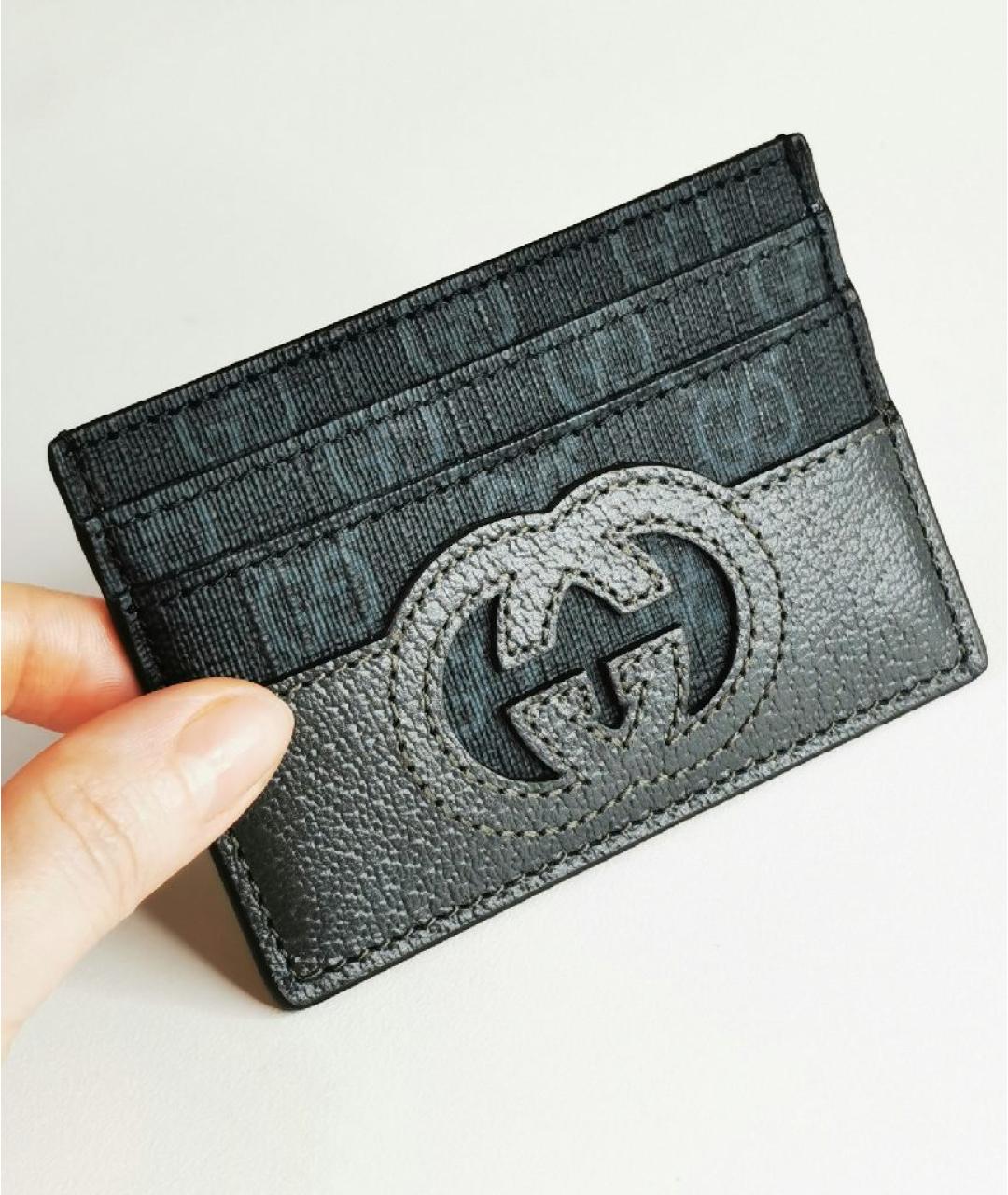 GUCCI Серый кожаный кардхолдер, фото 2