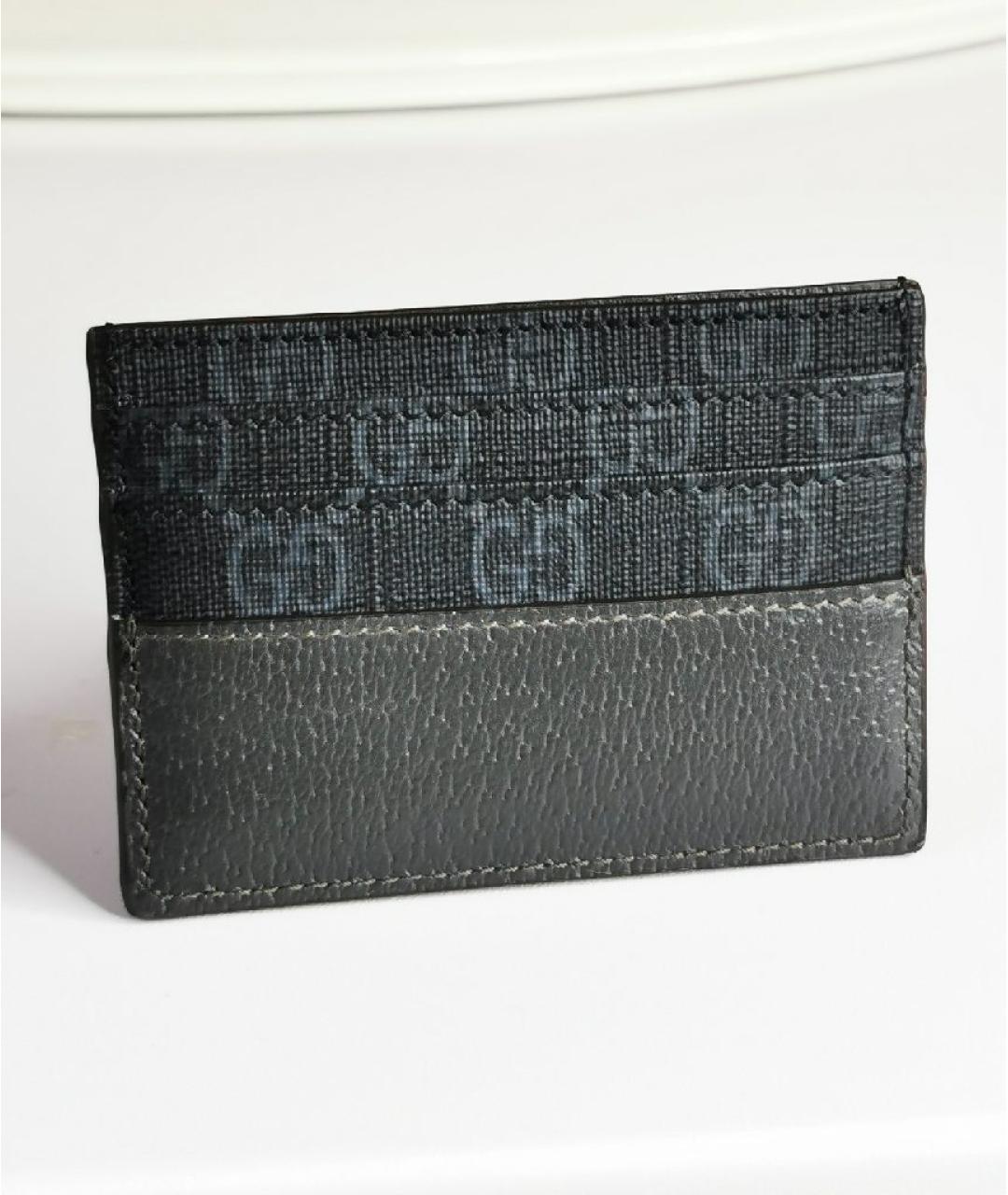 GUCCI Серый кожаный кардхолдер, фото 3
