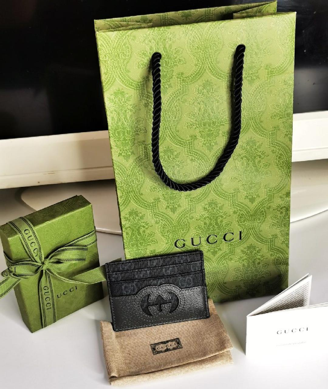 GUCCI Серый кожаный кардхолдер, фото 9