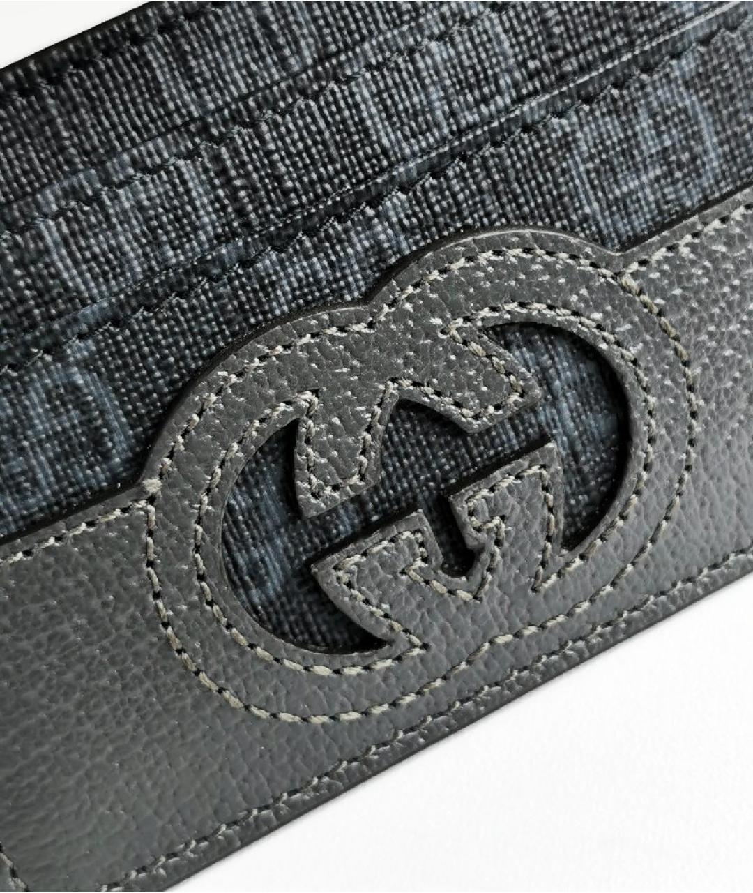 GUCCI Серый кожаный кардхолдер, фото 4