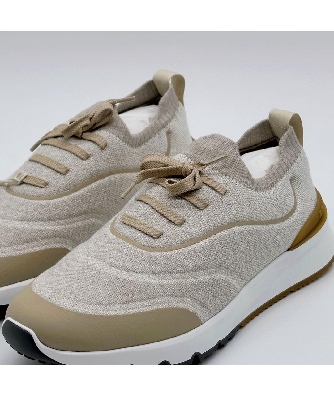 BRUNELLO CUCINELLI Бежевые низкие кроссовки / кеды, фото 3
