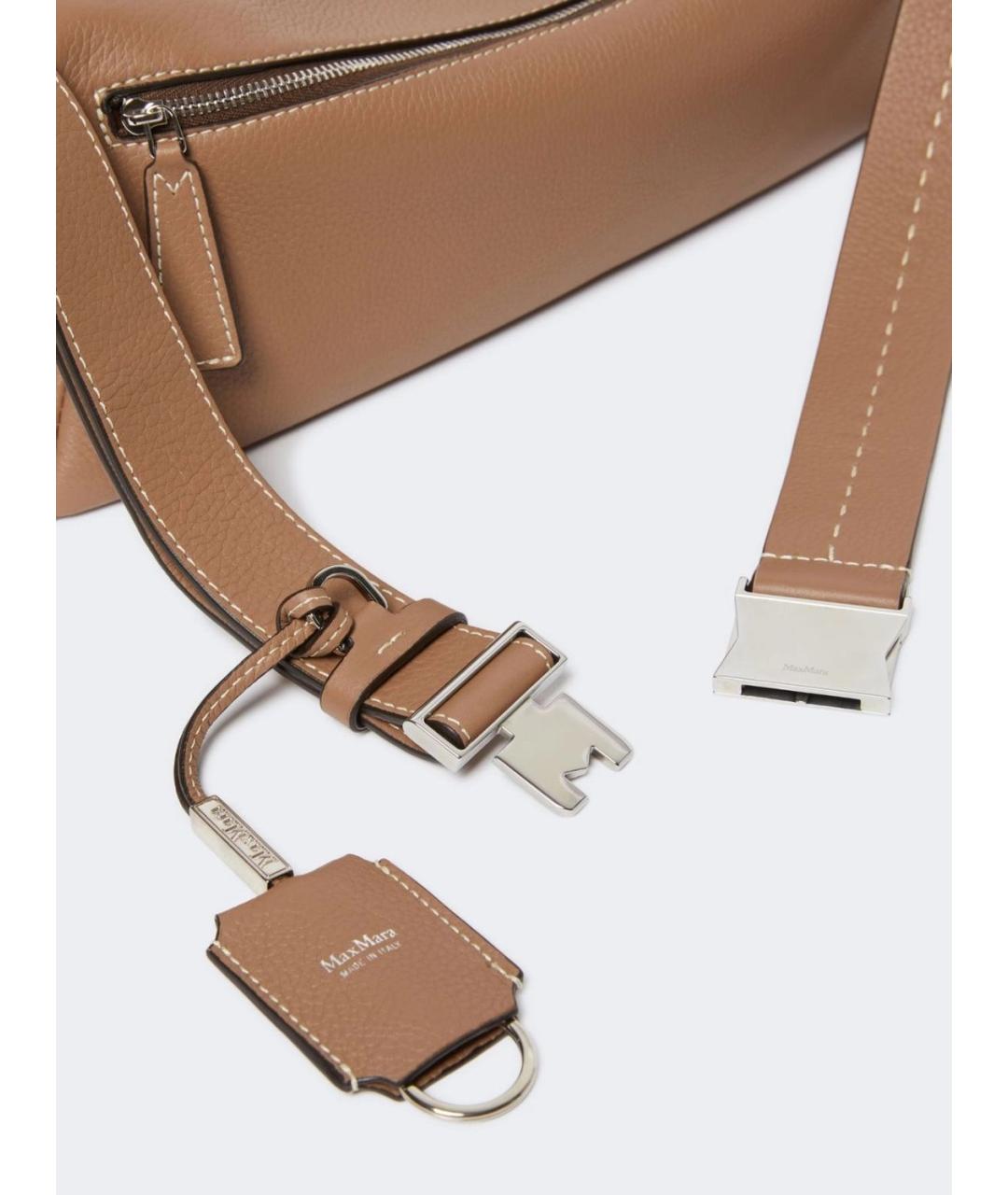 MAX MARA Бежевая кожаная сумка через плечо, фото 4