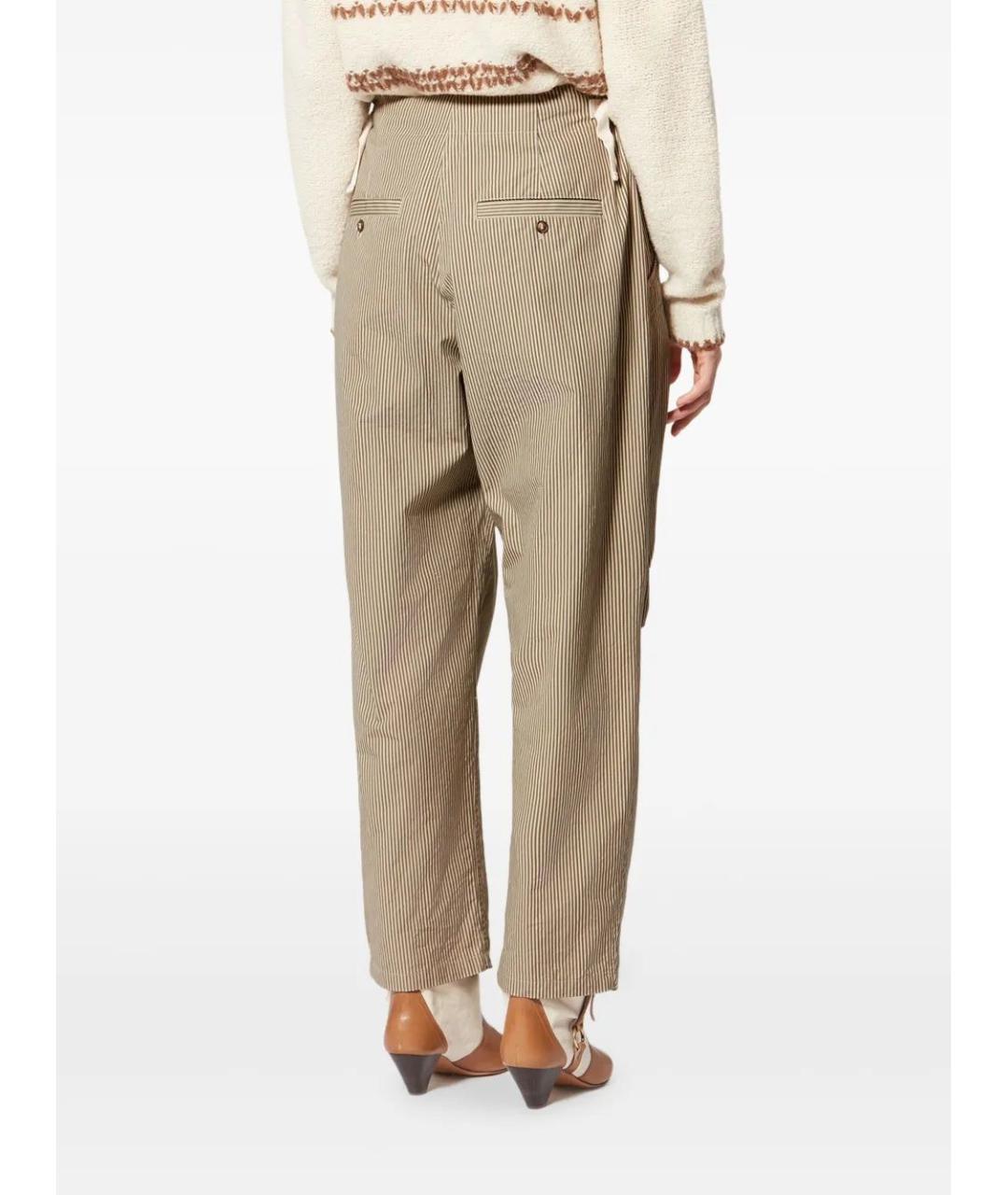 ISABEL MARANT Бежевые хлопковые прямые брюки, фото 4