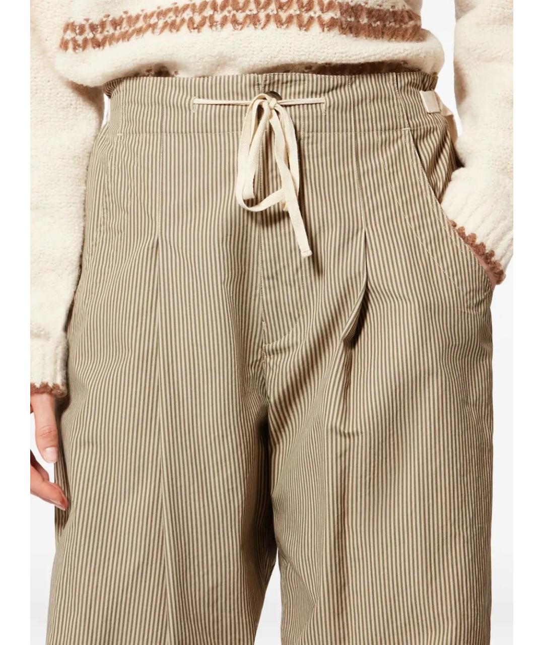 ISABEL MARANT Бежевые хлопковые прямые брюки, фото 5