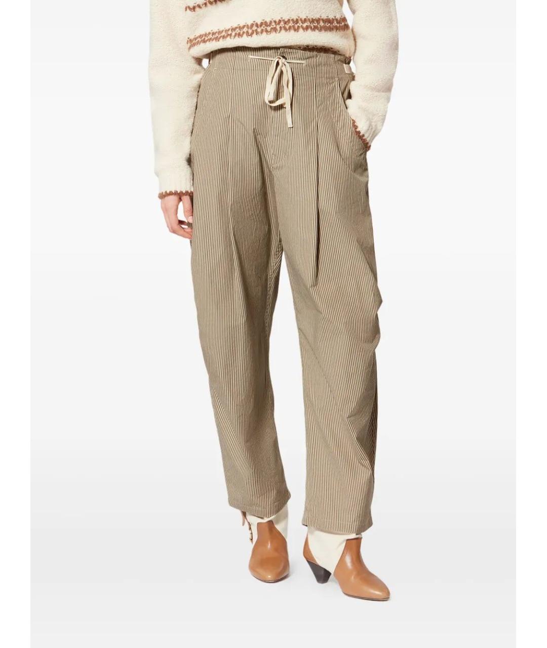 ISABEL MARANT Бежевые хлопковые прямые брюки, фото 3