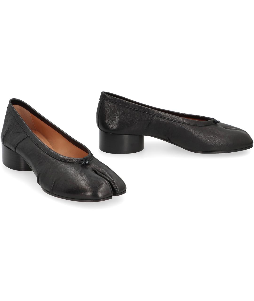 MAISON MARGIELA Черные кожаные балетки, фото 3