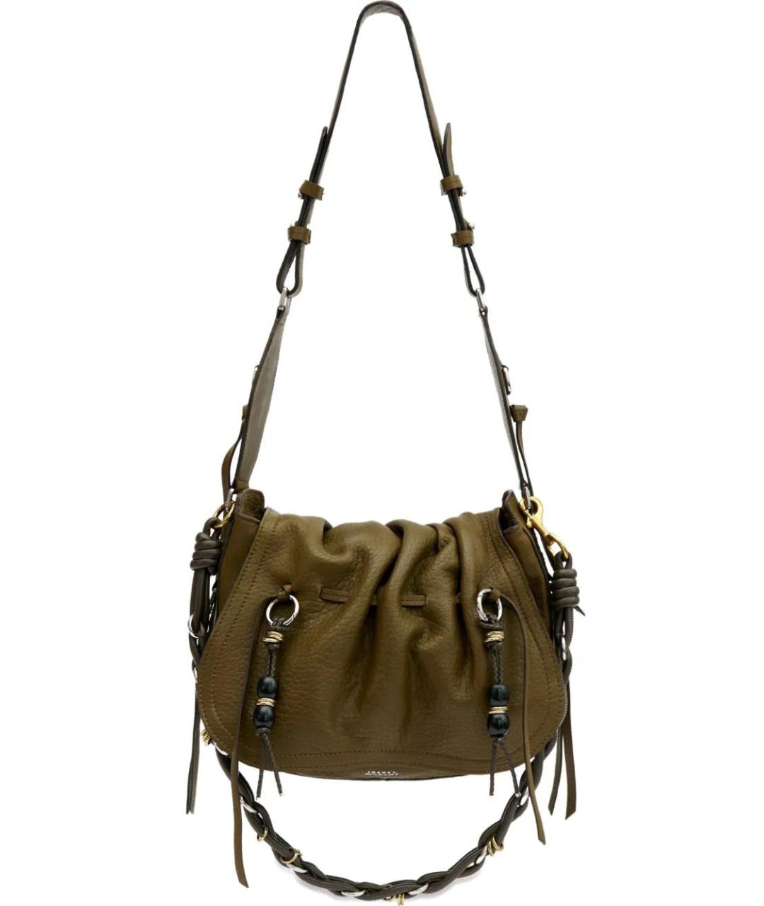 ISABEL MARANT Хаки кожаная сумка с короткими ручками, фото 1