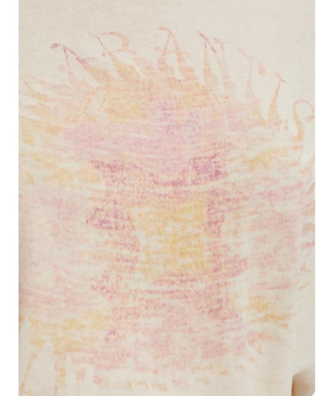 ISABEL MARANT Бежевая хлопковая футболка, фото 5