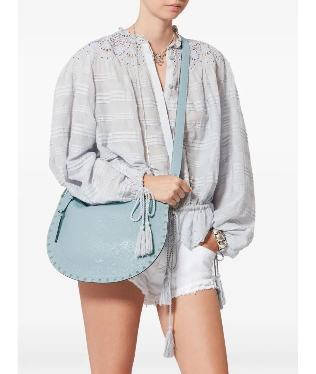 ISABEL MARANT Голубая кожаная сумка через плечо, фото 2