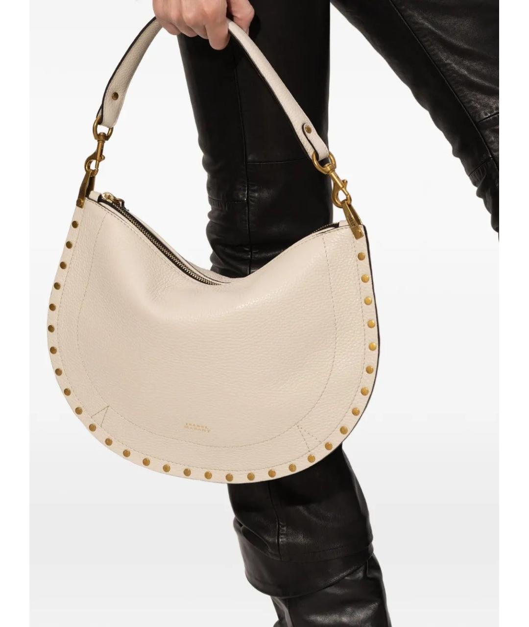 ISABEL MARANT Бежевая кожаная сумка с короткими ручками, фото 2