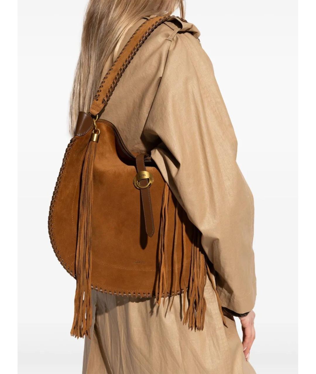 ISABEL MARANT Коричневая кожаная сумка с короткими ручками, фото 2