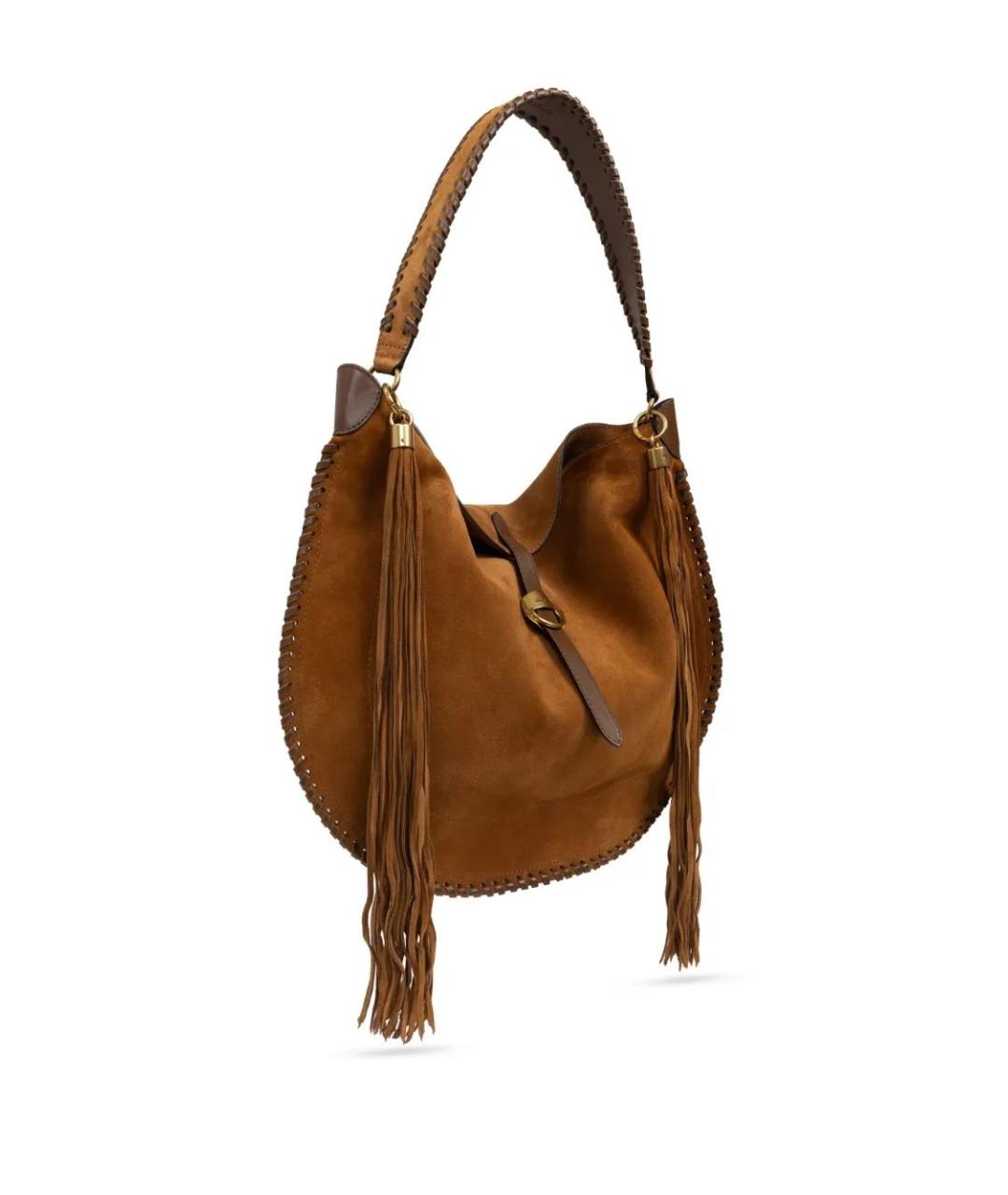 ISABEL MARANT Коричневая кожаная сумка с короткими ручками, фото 4