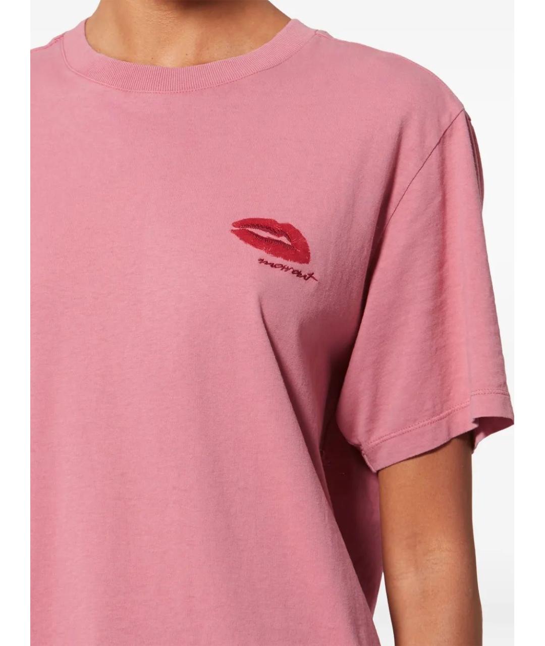 ISABEL MARANT Розовая хлопковая футболка, фото 5