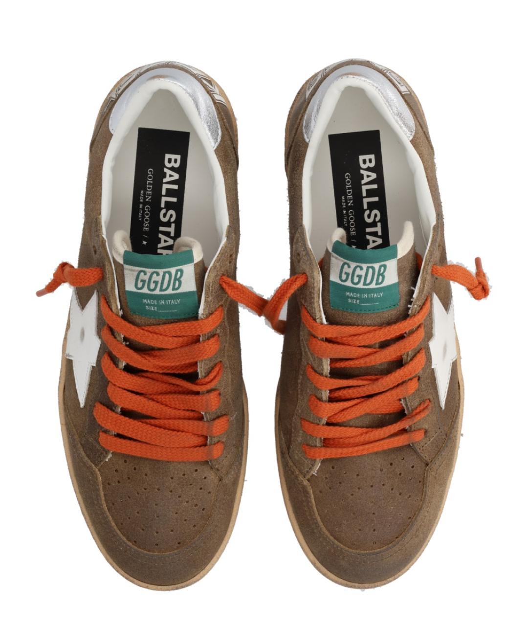 GOLDEN GOOSE DELUXE BRAND Коричневые кожаные низкие кроссовки / кеды, фото 3