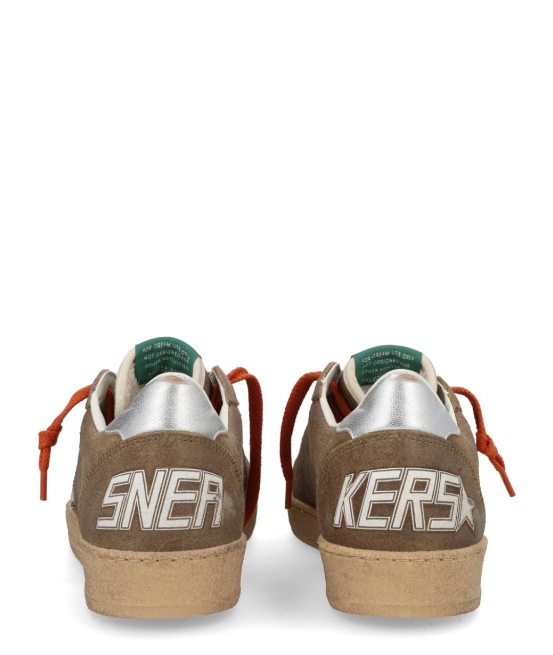 GOLDEN GOOSE DELUXE BRAND Коричневые кожаные низкие кроссовки / кеды, фото 2